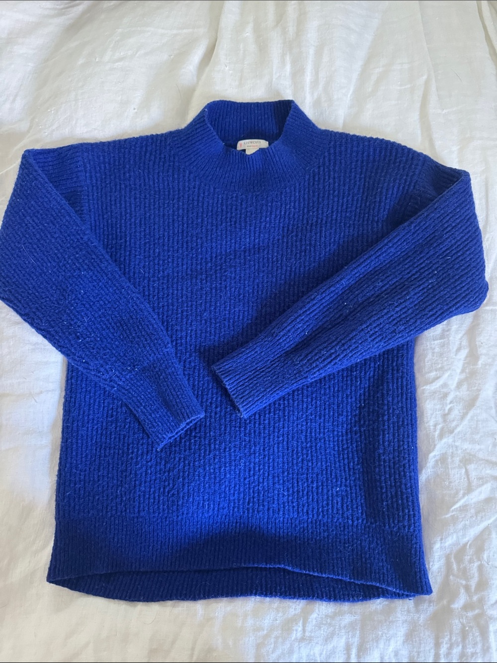 Crewcuts Cobalt Blue Ribbed Mock Neck Sweater kids 8
